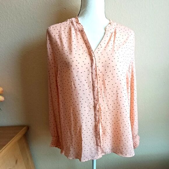 Elle long sleeve button down blouse Size XL - Picture 1 of 9